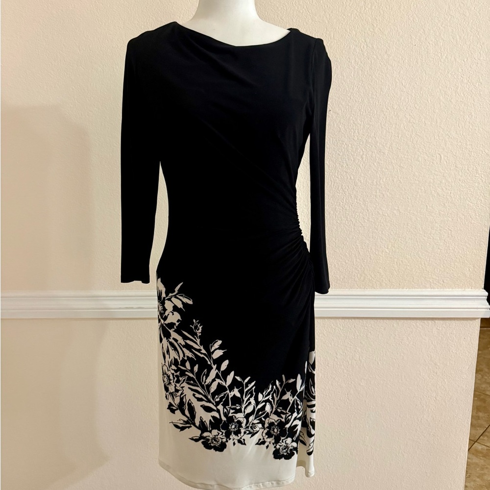 Ralph Lauren Black and White Long Sleeve Dress